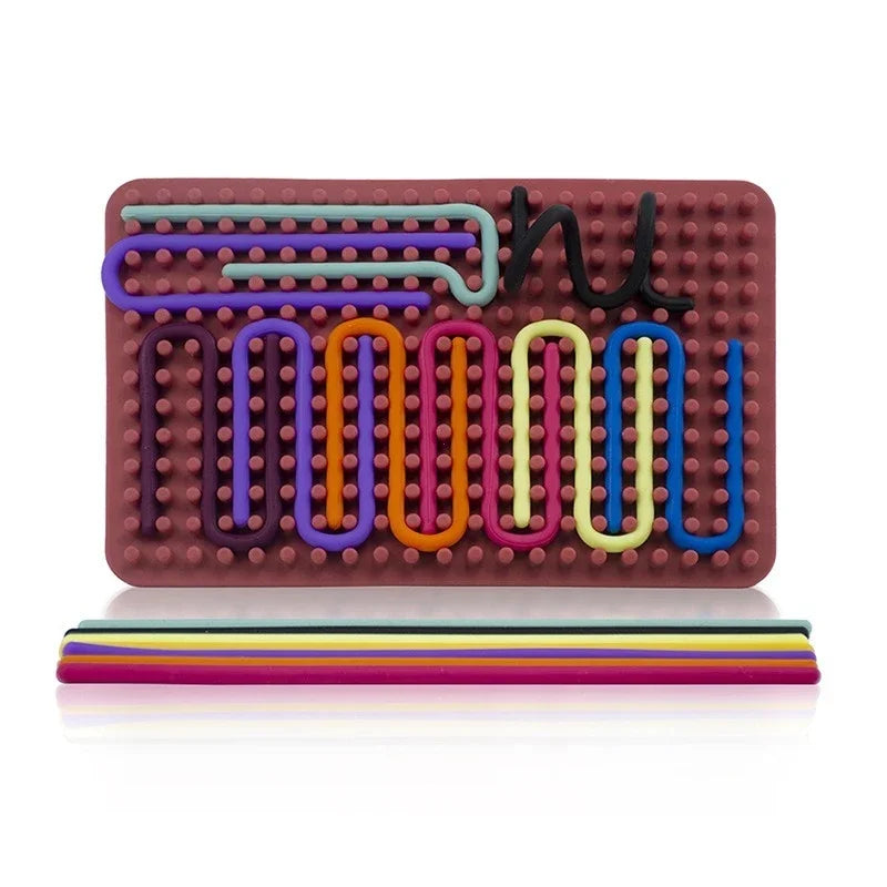 Sensory Fidget Activity Board Silicone Red
