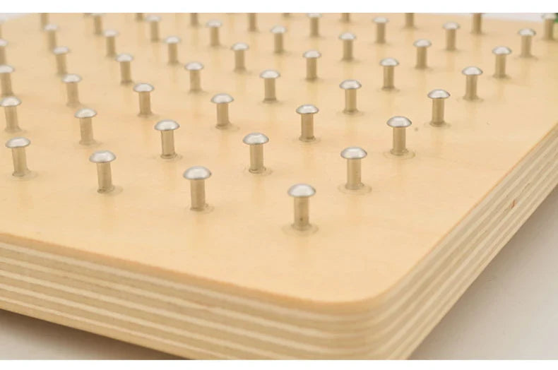 Creative geometric patterns on nail board