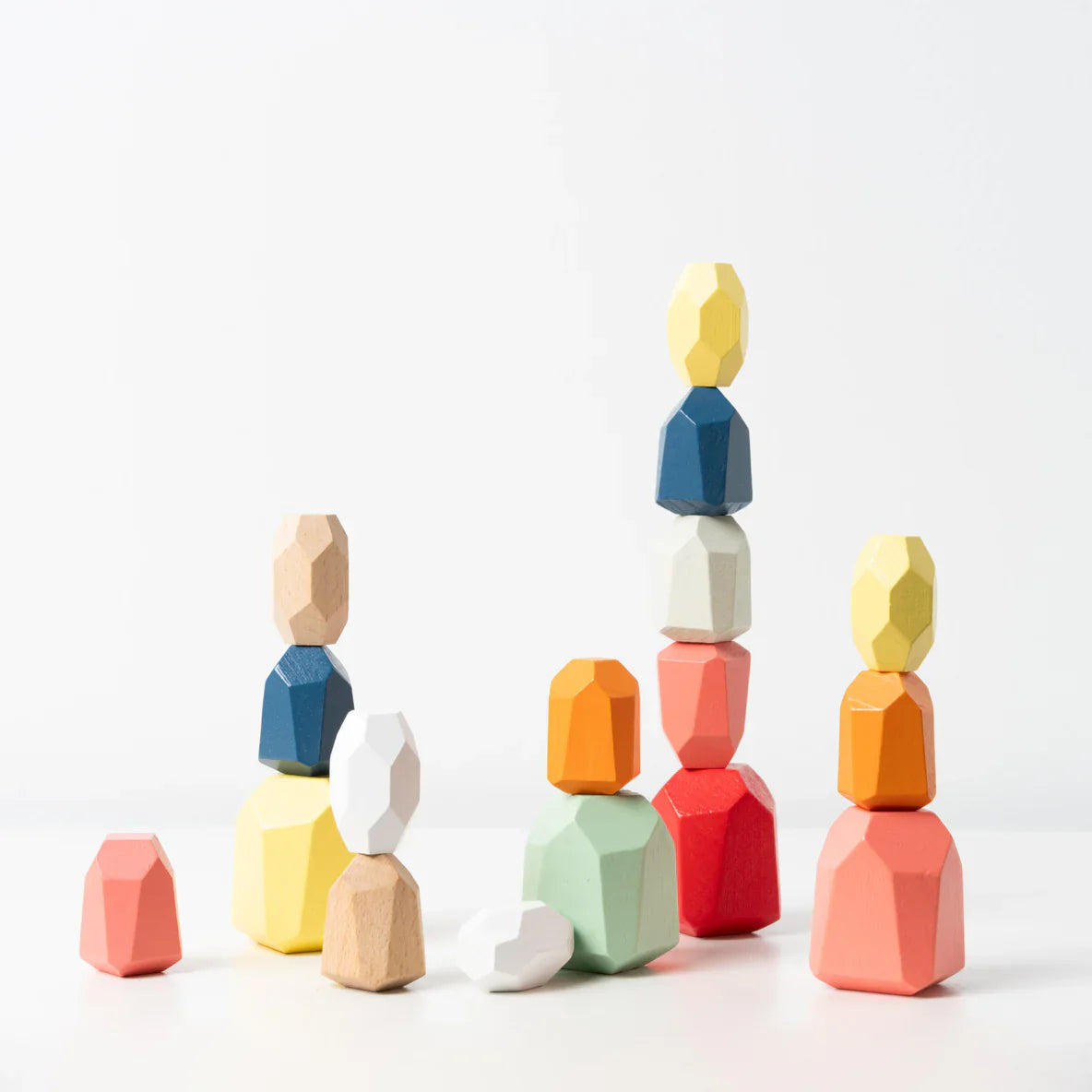 Wooden stacking stones balancing blocks set