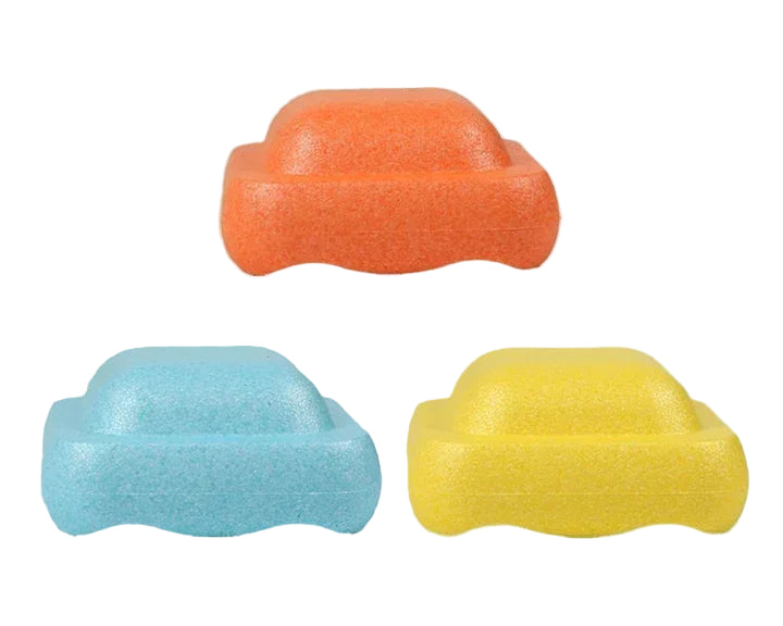 Three foam step in orange, blue, and yellow 
