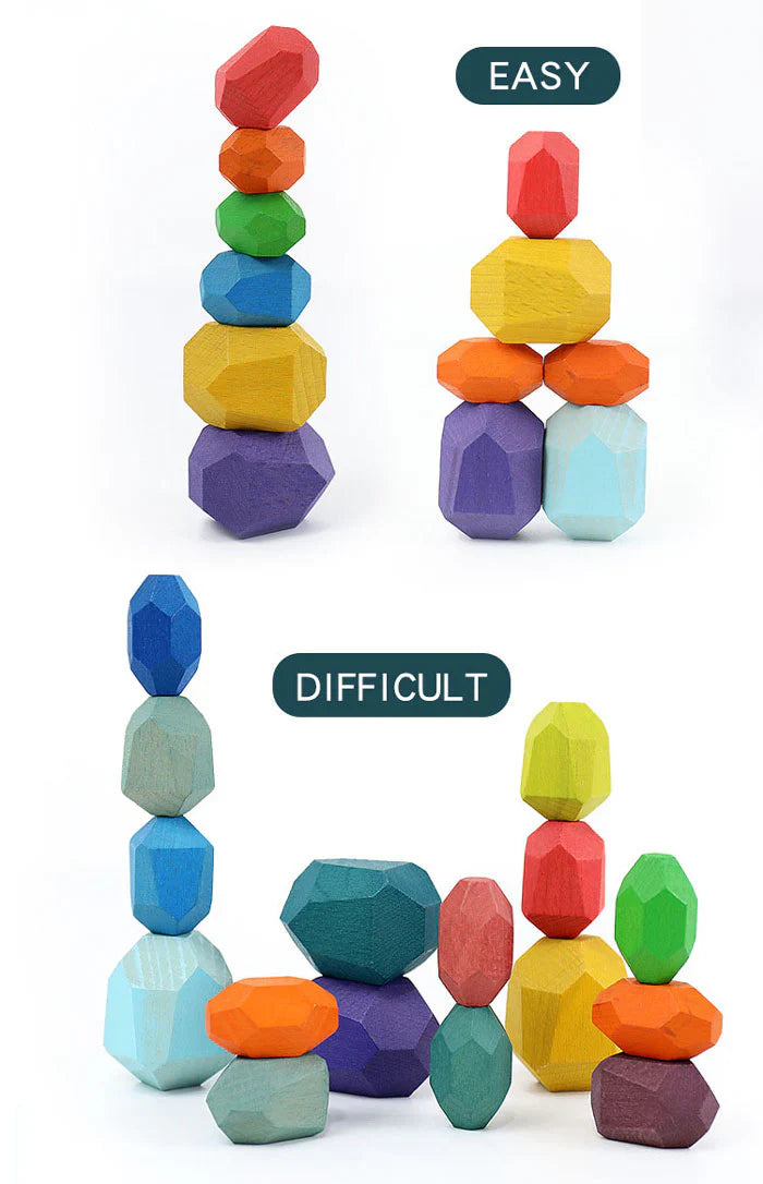 Wooden stacking stones creative balancing structures