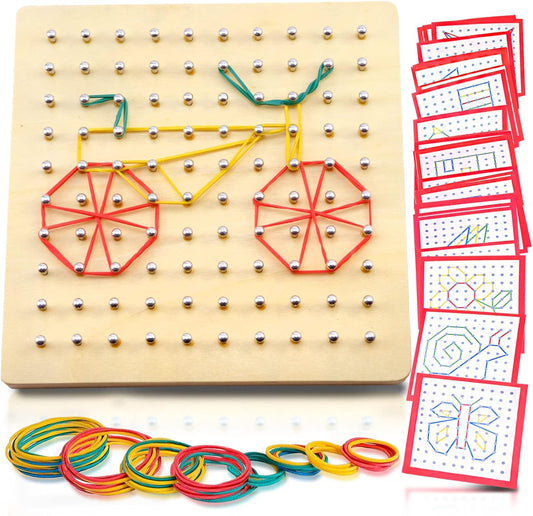 Wooden Geometric Nail Board Bike