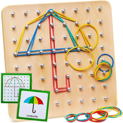 Wooden Geometric Nail Board Umbrella