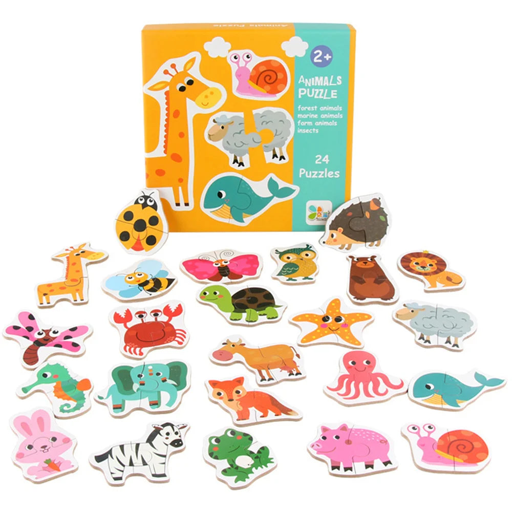 Wooden Matching Puzzles Game Animals