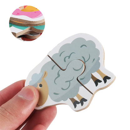 Wooden Matching Puzzles Game Two pieces