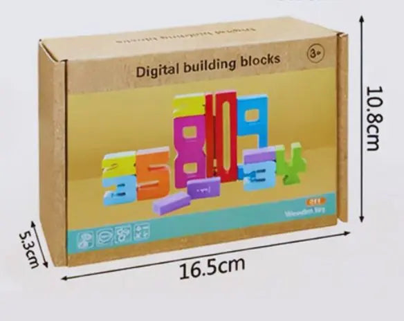 details of montessori wooden number stacking toy