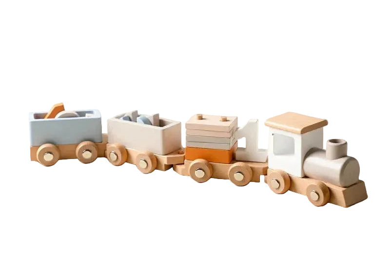 Wooden toy train set 