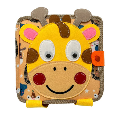 Giraffe Quiet Book Montessori felt activity book front cover