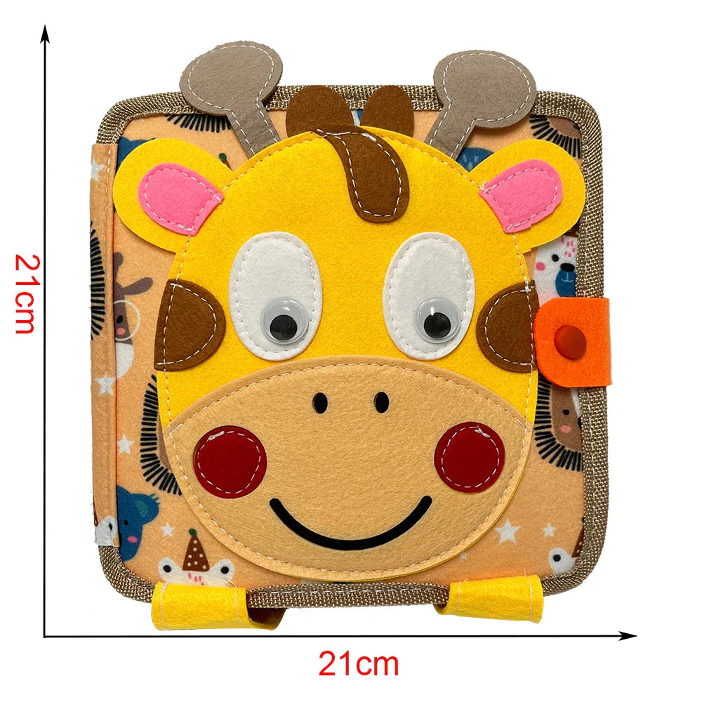 Giraffe Montessori quiet book size and features