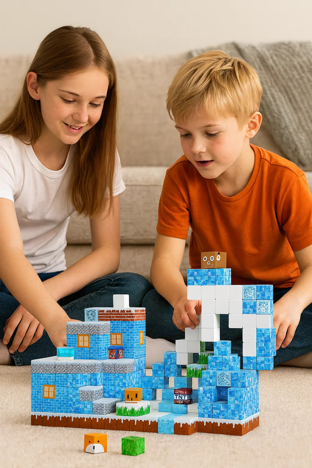 MagnetiCube Builder premium magnetic building cubes in play