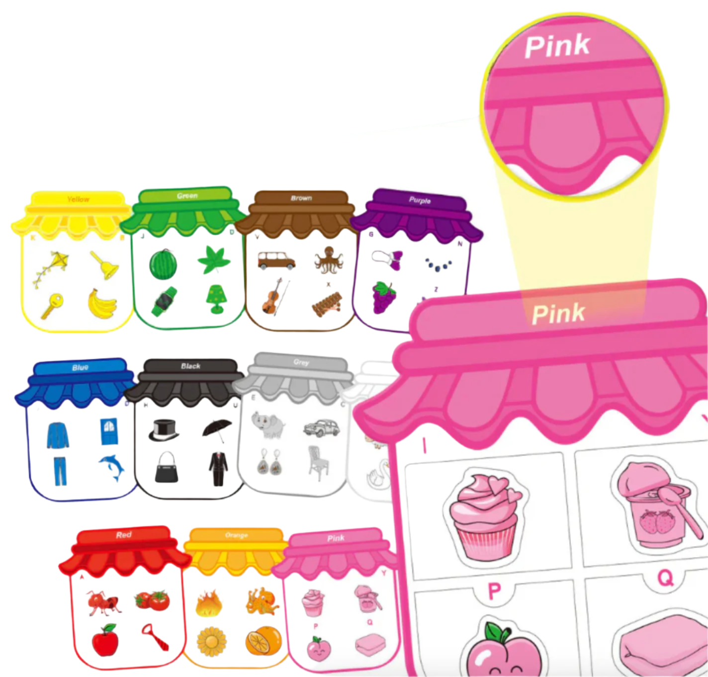 Children sorting letters and shapes